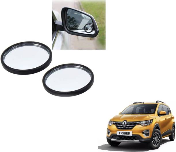 ABS AUTO TREND 3R-062 360° Rotate Convex Side Rear View Blind Spot Mirror for Renault Triber Glass Car Mirror Cover