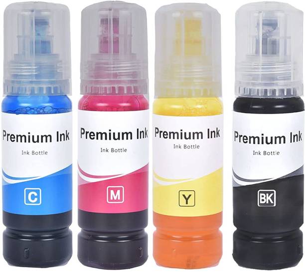 RAMKE Ink Refill for Epson 001 , 003 , L3200 , L3210 , L3211 , L3215,L3216,L3250,L3252 Black + Tri Color Combo Pack Ink Bottle