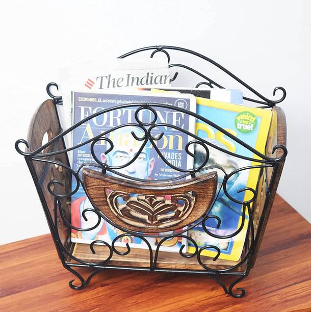 Casa Trading wooden designer magazine/News paper/Book holder Floor Standing Magazine Holder