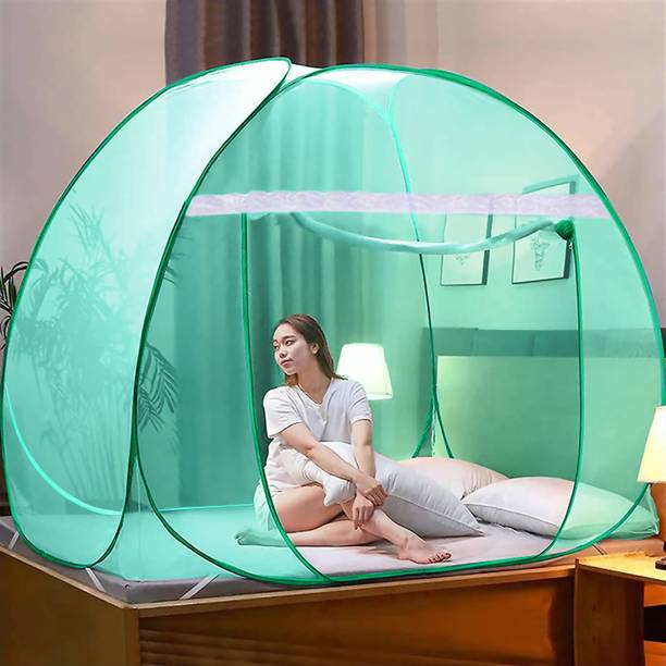 एट्रियस Colourfull Foldable Tent Type Mosquito Net, Free Saviours (6.5 x 6.5 x 5 Feet) पॉलिएस्टर एडल्ट के लिए बनाया गया मॉस्कीटो नेट