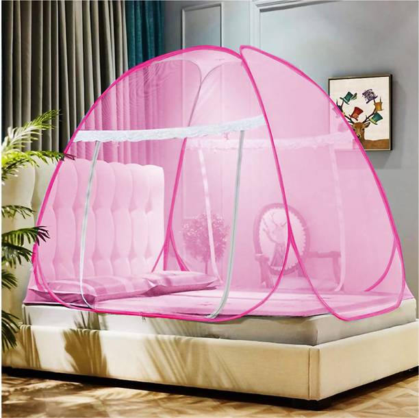 एट्रियस Colourfull Foldable Tent Type Mosquito Net, Free Saviours (6.5 x 6.5 x 5 Feet) पॉलिएस्टर एडल्ट के लिए बनाया गया मॉस्कीटो नेट