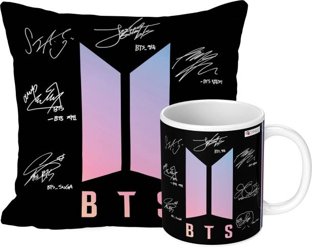 NH10 DESIGNS Bts Cup Bts 12x12 Cushion Pillow With Filler Bts Combo Gift For Girls(BTS-068) Ceramic Coffee Mug