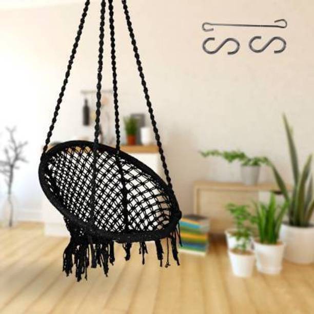 Curio Centre Round Swing Chair with Accessories for Home Cotton Hammock