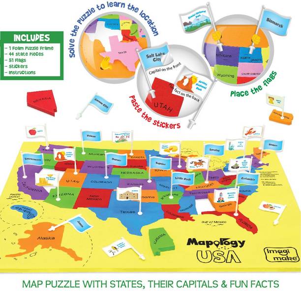 Imagimake Mapology USA with Capitals- Learn USA States with Their Capitals & Fun Facts