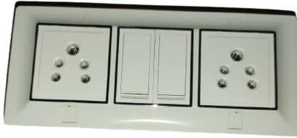 supriya 2+2 modular board with plate and box with wire Wall Plate