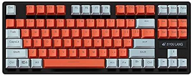 Etzin A300 Mechanical Gaming Keyboard Mix White Orange 4 Types Switch Gamer Keyboard Wired USB Standard Gaming Keyboard Compatible with Desktop, Laptop, Mac
