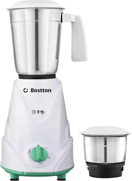 Bostton 750 Watt Copper Winded Motor 750 W Mixer Grinder (Jupitar Super Pro | 2 Jars | White/Green)