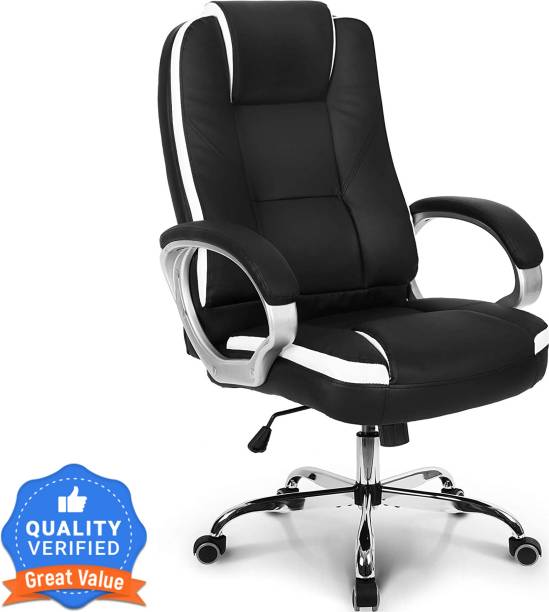 Oakcraft Luxury HIGH Back Office with Steel Base and Warranty Leatherette Office Executive Chair