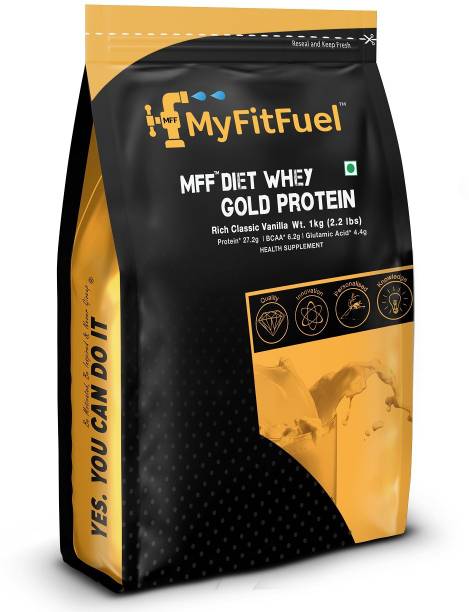 MyFitFuel MFF Diet Whey Gold Protein - 1 Kg (2.2 lbs) Rich Classic Vanilla Whey Protein  (1000 g, Rich Classic Vanilla)