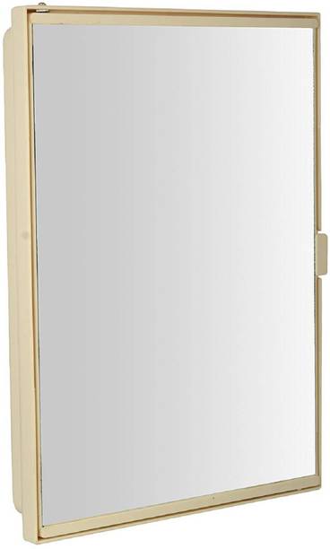 Epraiser ABS Unbreakable Z-PYR 122 Bathroom Full Mirror Single Door Cabinet With Storage Chest / Shelves Corner Cabinet ,12.5"X7"X17" Plastic Wall Shelf