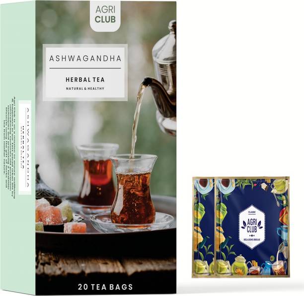 AGRI CLUB Ashwagandha Herbal Infusion Tea | 20 Herbal Tea Bags | Immunity Booster| Herbal Infusion Tea Bags Box
