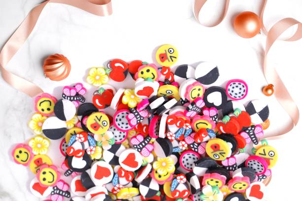 नवजही Mixed Polymer Clay Beads,100Pcs Pastable Crystal Phone Charm Jewelry Making 10mm