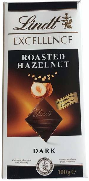 LINDT Roasted Hazelnut Excellence Bar, 100 g Bar