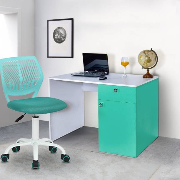 Torche action tesa hard board office study table / kid study table /Laptop / Computer Table Desk for Home & Office.(Castor Study table..Caribe green) Solid Wood Study Table