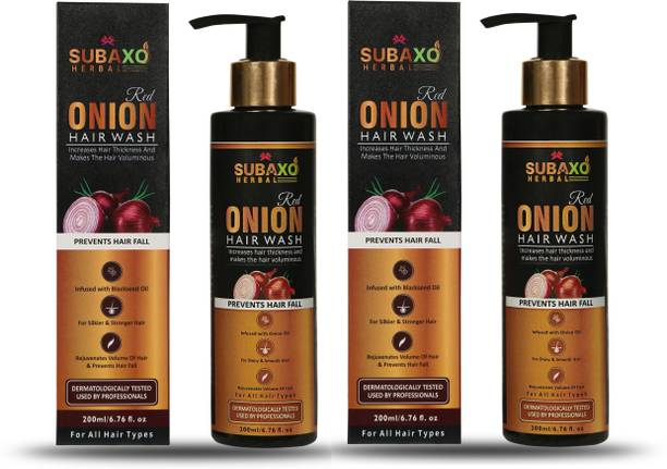 Subaxo Herbal Red Onion Hair Wash -Shampoo 2 Pc Each 200 ml