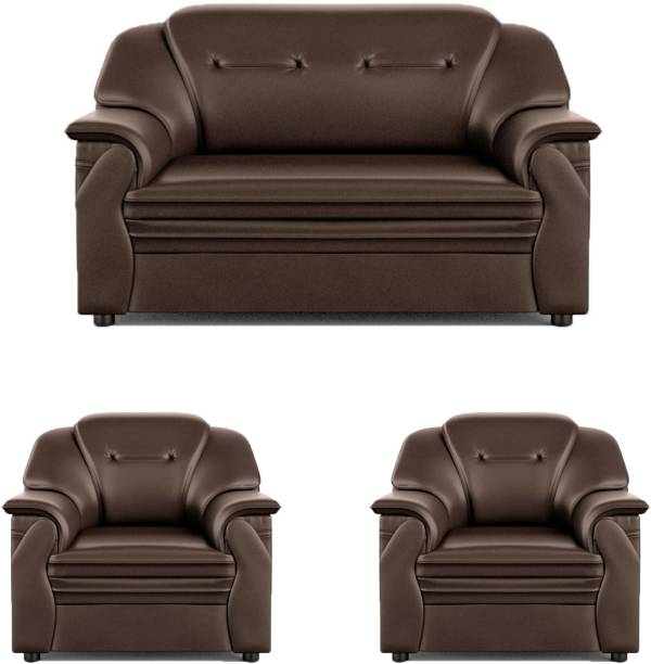 Sekar Lifestyle Home & Office Series Leatherette 2 + 1 + 1 Brown Sofa Set