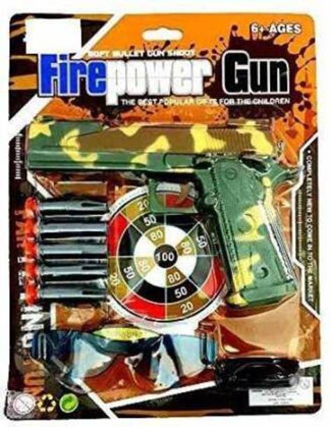 MindsArt fire power gun with soft bullet | NerfSyle Softt kids Mouser Toy Gun Darts & Plastic Bullets