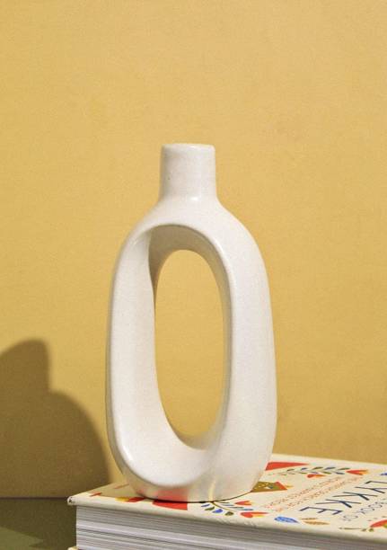purezento Keike Geometrical Oval Shape for bedroom/living room/ countertop Ceramic Vase