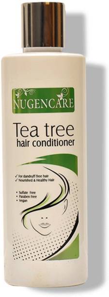 nugencare Tea Tree hair conditioner 250 Ml with Almond oil, Jojoba oil, Tea Tree oil, Menhol, peppermint oil, Paraben free, Sulphate free, Vegan
