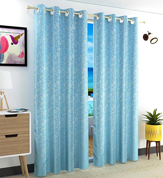 Fresh from Loom 153 cm (5 ft) Jacquard, Polyester Room Darkening Window Curtain (Pack Of 2)