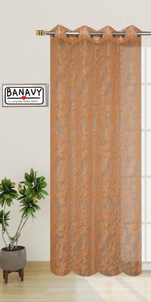 BANAVY 214 cm (7 ft) Tissue, Net Semi Transparent Door Curtain Single Curtain