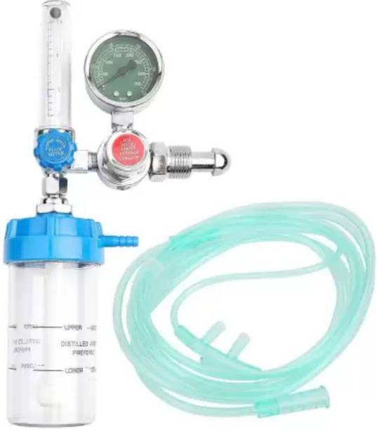 Rrmin Household Oxygen Flowmeter Regulator, Oxygen Inhaler Reducer Regulator Wall Mount Oxygen Cylinder Holder