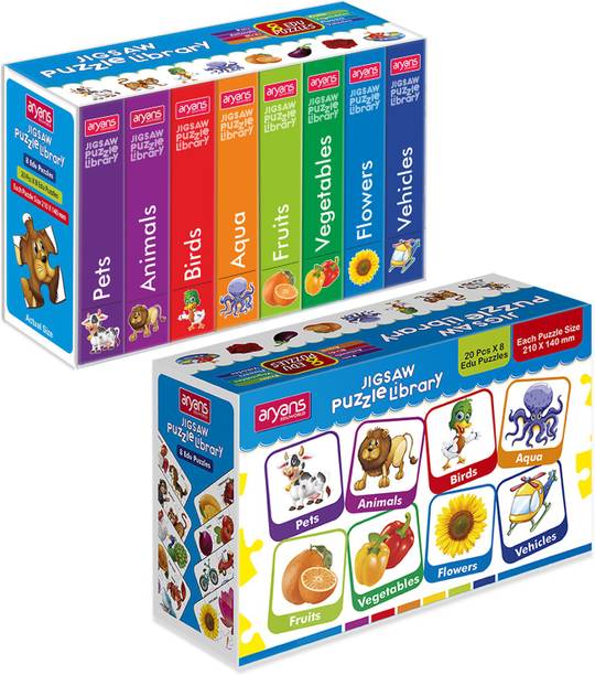 AryansEduworld Aryans Jigsaw Puzzle Library, 8 Educational Subjects 20 Piece Puzzle for Kids