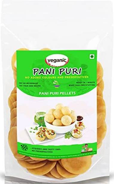 Veganic Dry Gol Gappa/ Pani Puri/ Puchka Wheat Snack Pellets (400G)