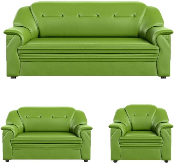 Sekar Lifestyle Polyurethane Series Leatherette 3 + 2 + 1 Green Sofa Set