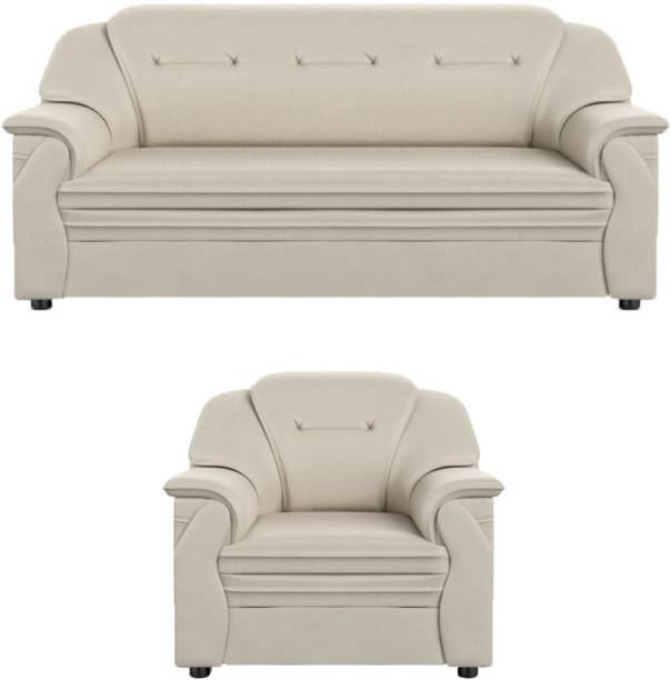 Sekar Lifestyle Polyurethane Series Leatherette 3 + 1 Beige Sofa Set