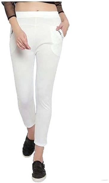 Janvii Regular Fit Women White Trousers