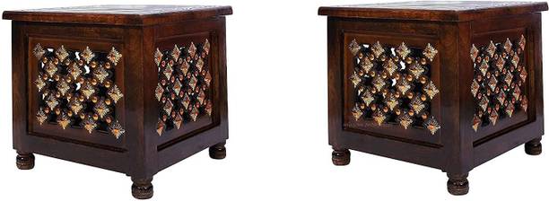 alpha stock storage stool 2 Solid Wood End Table