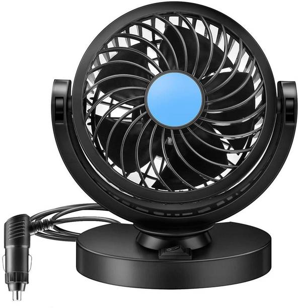 Gadiparts ™ Car Fan 12V 360 Head 1 Single Speed Strong Fan for Nano Car Interior Fan