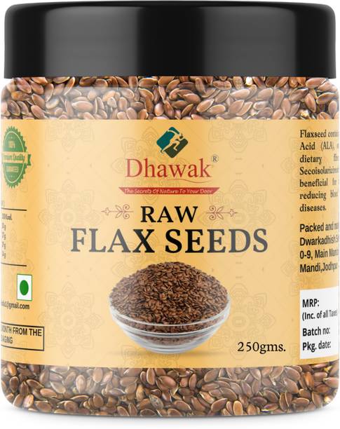 Dhawak Raw Flax Seeds Omega 3 Fatty Acid Rich Healthy Seed Immunity Booster Unroasted Golden Flax Seeds