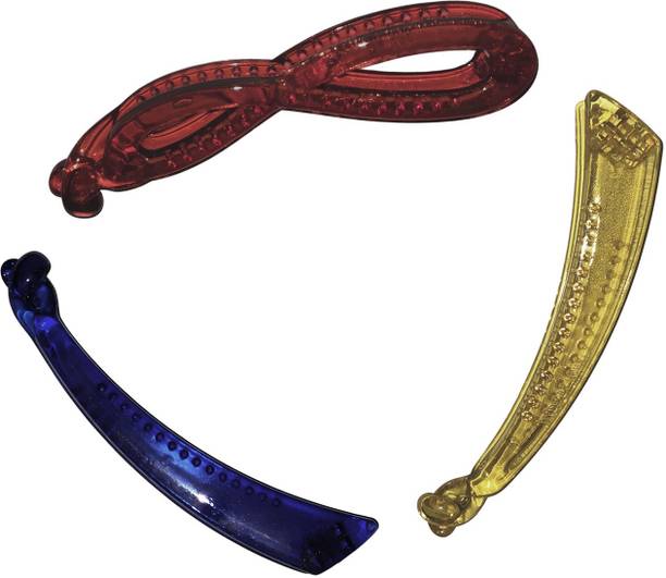 NAT Banana Hair Clip for Women & Girls Pack of 3 (Plain-Multicolor) Banana Clip