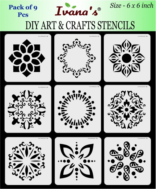 Furniture Upcycling The Stencil Studio Pinwheel Border 10839 Scrapbooking and more. Reusable Stencil ideal for home décor Cardmaking Stencil MiNiS Cake Decorating