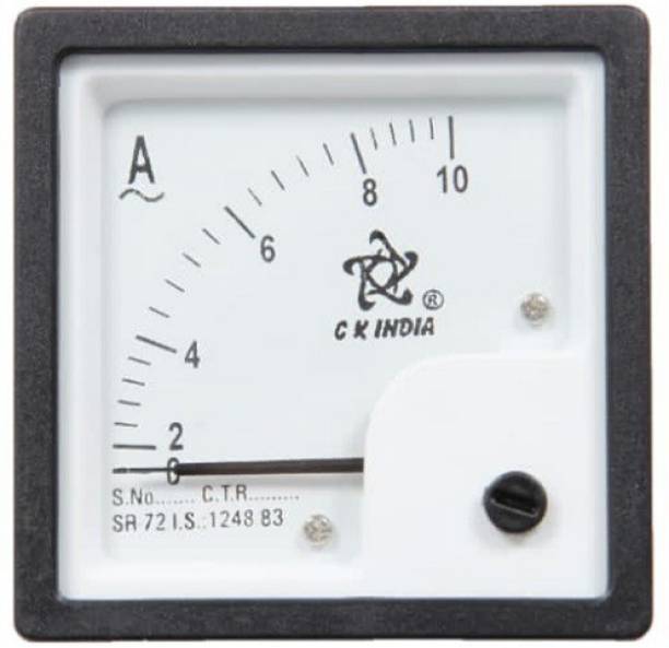CKINDIA CK INDIA 72mm 10 Ampere Meter Fited with Brass Nut (Analog) Ammeter