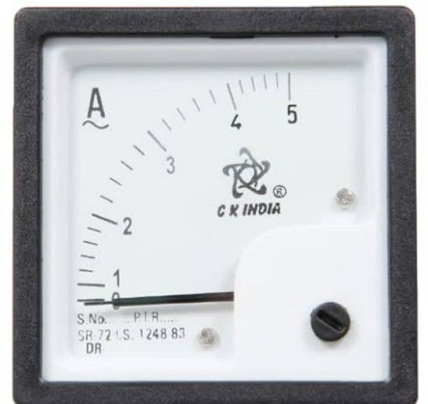 CKINDIA CK INDIA 72mm 5 Ampere Fitted with Brass Nu and Volt (Analog) Ammeter