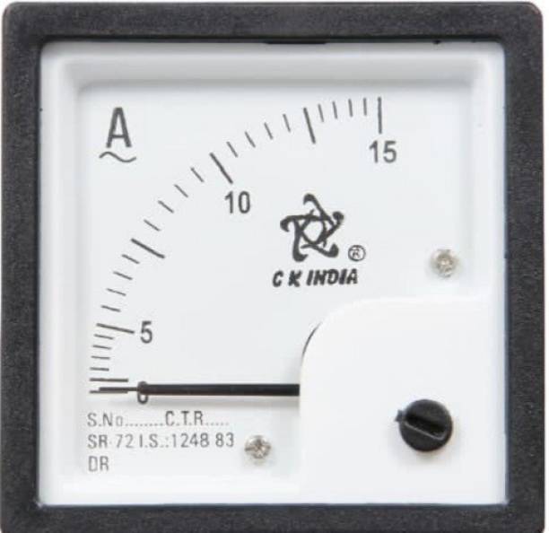 CKINDIA CK INDIA 72mm 15 Ampere Meter Fitted with Brass Nut (Analog) Ammeter