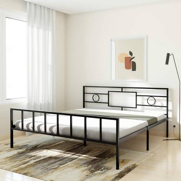 STEELWELL ®™|Lily Metal Bed with Headboard & Footboard,Heavy Mattress Platform,Noise Free Metal King Bed