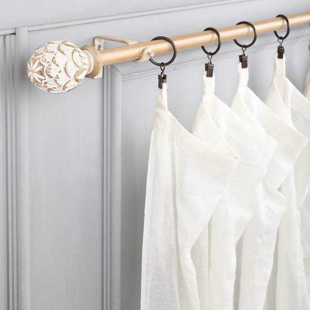 THE DECOR MART Beige Curtain Rods Metal
