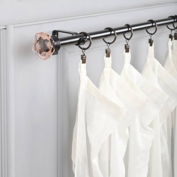 THE DECOR MART Black Curtain Rods Metal
