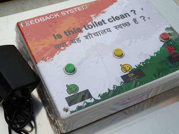 RAIVENS Toilet Feedback System (Toilet/Hospital) Swachh Bharat Mandate Indicator Transfer Stand