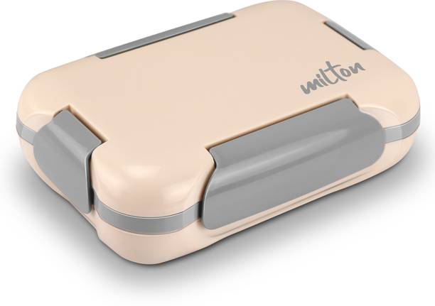 MILTON More Meal Large Tiffin Box, 770 ml, with Container, 175 ml and Spoon, Ivory 1 Containers Lunch Box