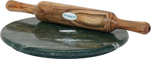 Primed 11 Inch Marble Chakla With 14 Inch Wooden Belan for Roti and Khakra Maker