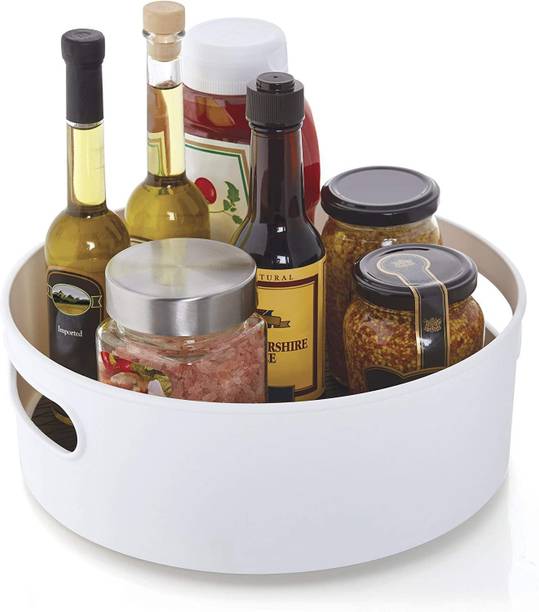 MACARIZE 360° Rotating Kitchen Organizer Tray Lazy Susan Rack  - 2000 ml प्लास्टिक यूटीलिटी कंटेनर