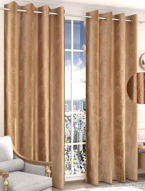 Quibble 213 cm (7 ft) Polyester Semi Transparent Door Curtain (Pack Of 2)