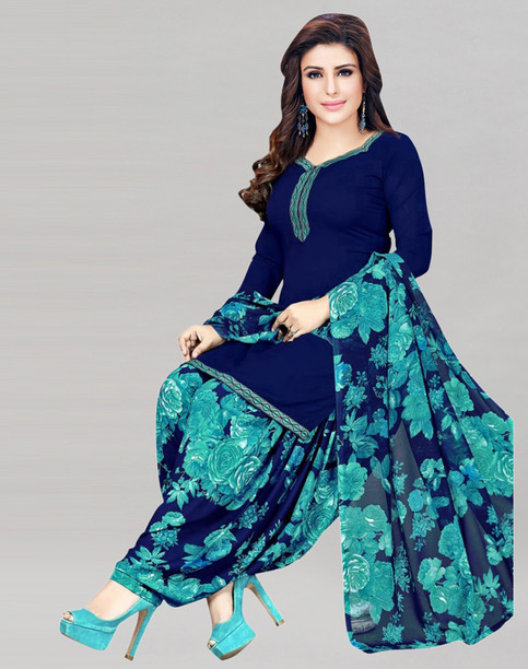Double Collared Neck Dress Materials 