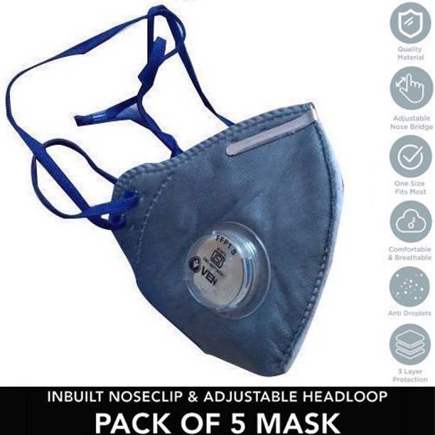 Venus Safety and Health Multilayer Mask Anti Bacteria Anti Virus Mask With Adjustable Headloop Nosepin Premium Fabric Disposable Mask For Men Women Kids ISI Approved PM2.5 N95 Mask Reusable, Washable, Water Resistant