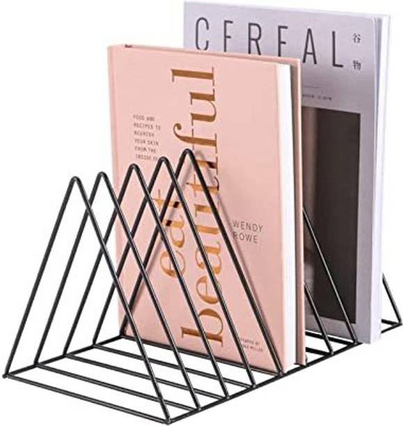 AADITYA Record Storage, Metal Magazine Book Display Rack, Stylish File Sorter , Black Floor Standing Magazine Holder
